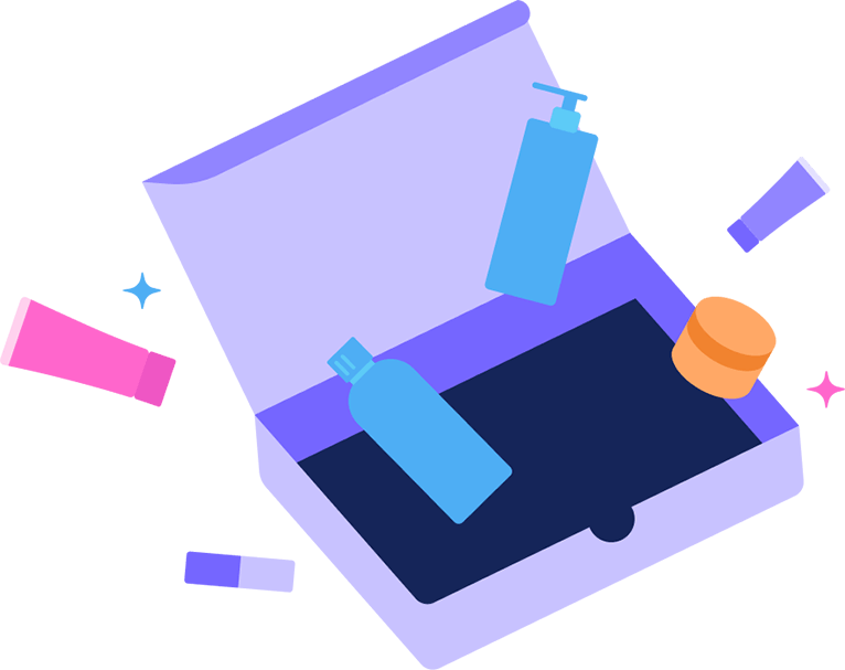 An open sample box