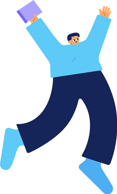 Illustration of a person celebrating with confetti